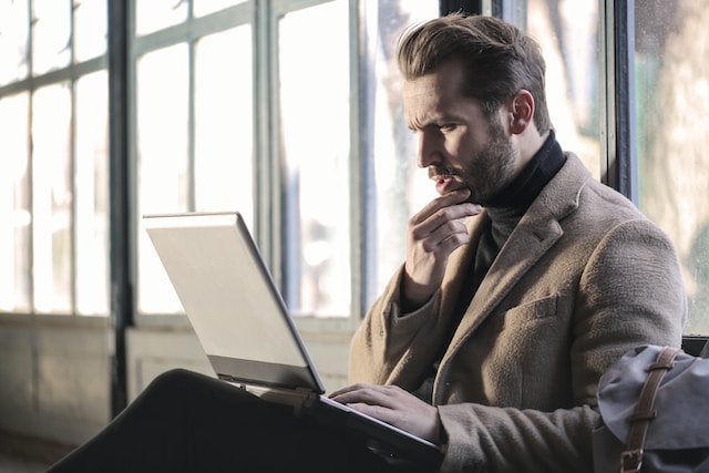 business owner on a laptop