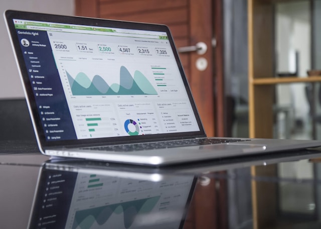 SEO analytics report on laptop