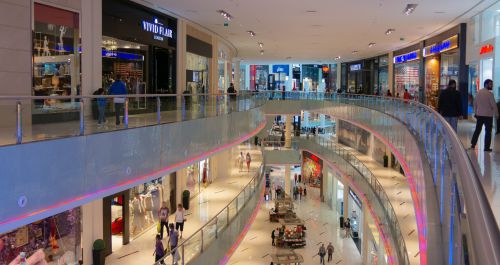 shopping at a mall